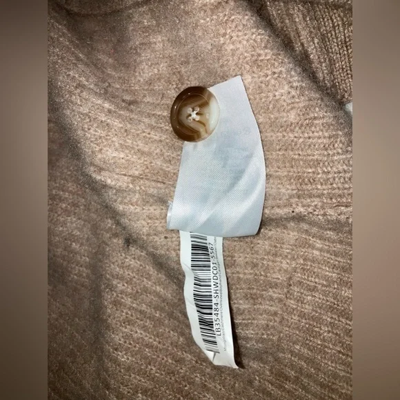 QUINCE 100% Cashmere Fisherman Boxy Cropped Cardigan Sweater oatmeal Size Small - Picture 10 of 11